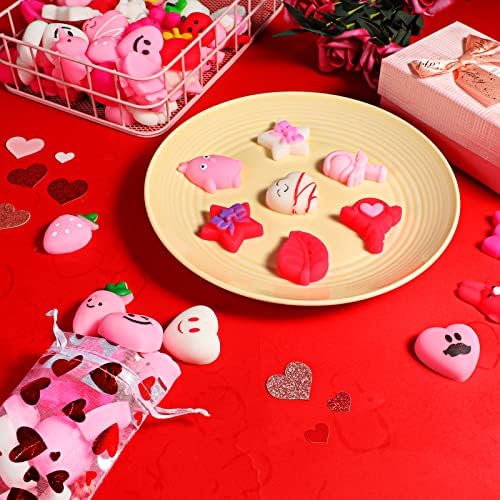 100 стилови на Денот на вineубените на в Valentубените, Squishy Kawaii Mini Valentines Squishies Squishy Party фаворизира меки