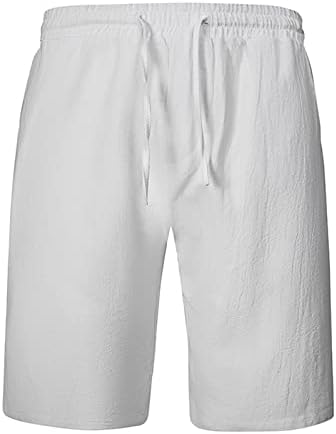 Стимки за пливање мажи, машка памучна постелнина летни класични летни шорцеви на плажа големи обични панталони