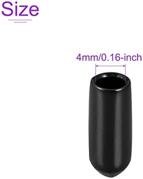 DMiotech 200 Пакет 4mm ID Црна Завртка Навој Заштитници Гумени Крајот Капачиња Завртка Капаци За Завртка Завртка Мебел Цевка