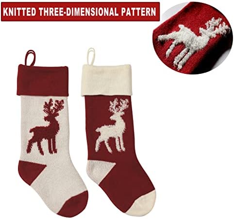 Еранли Комплет Од 4 Божиќни Чорапи 18 инчи Плетени Плетени Божиќни Чорапи Со Големи Димензии Персонализирани Украси За Чорапи За Семејни