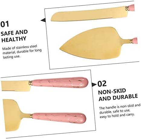 Doitool 1 Поставете резерви за печење нож од не'рѓосувачки челик, поставени ножеви за сирење, поставени преносни прибор, поставени курва