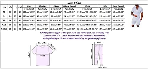 Skrk Mens Sportswear Машка летна обична печата за печатење, исклучете ја маицата со кратки ракави за блуза со јака и краток сет