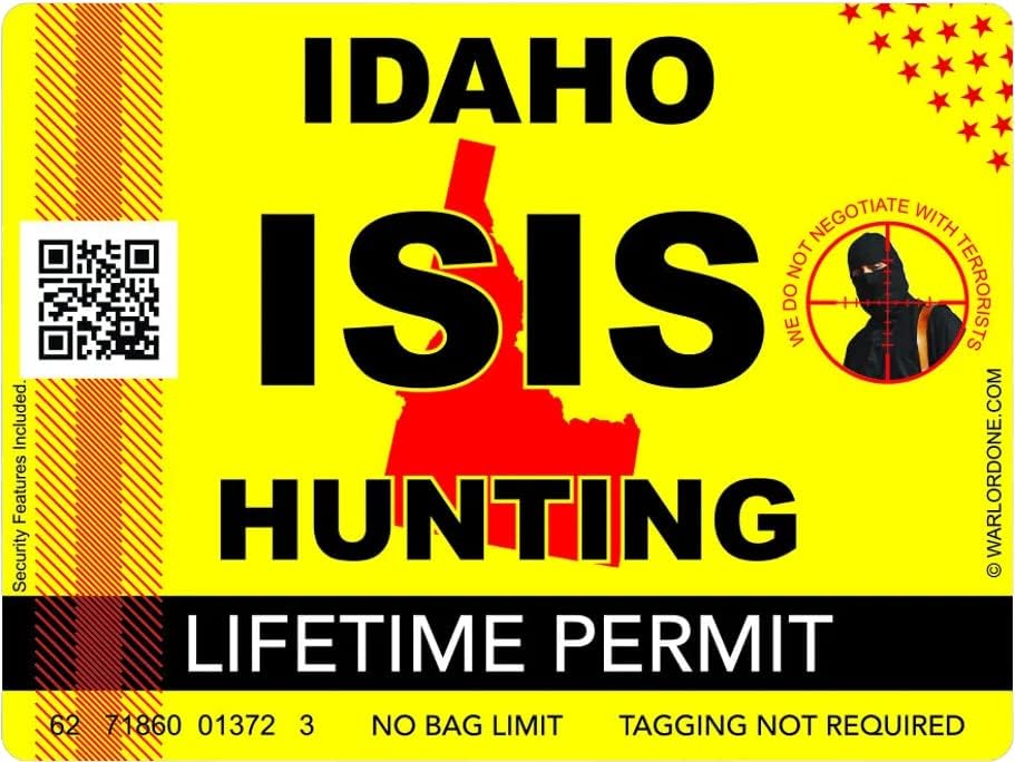 ИСИС Терористички Ајдахо Државен лов на налепница Севлична винил лична карта - C2941 - 6 инчи или 15 сантиметри со големина