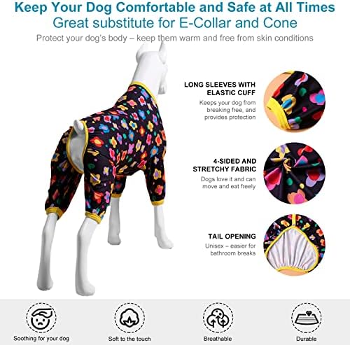 Ловинпет куче Пост по операција Големи кучиња - вознемиреност смирувачки пижами против кучиња, лесна ткаенина, гроздобер среќен