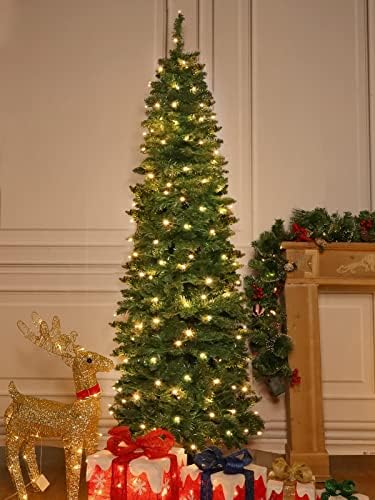 Турнмеон 6,5 метри Прелитна Декорација на новогодишна елка 8 режими 180 LED топли светла приклучок во 680 совети за гранки зависни од зачуден