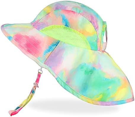 Детска сонце капа УВ заштита Еднорог летна плажа игра капи Широк облик на вратот за девојчиња