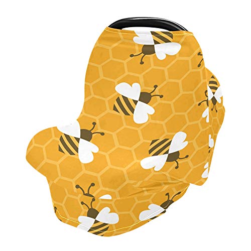 Yyzzh пчела со мед шема затегнати бебешки седишта за бебиња за бебиња, новороденче, медицинска сестра, доење на доењето на доењето, дишењето на