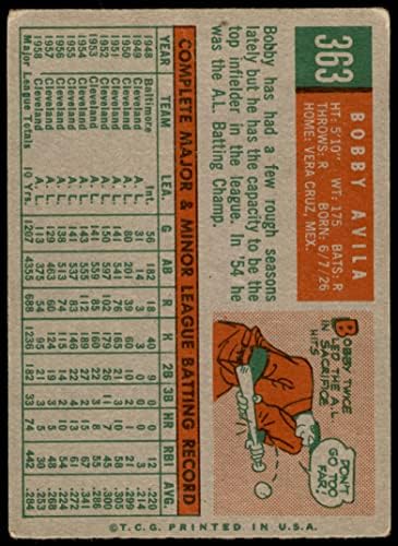 1959 Топпс 363 Боби Авила Балтимор Ориолес Дин картички 2 - Добри Ориоли