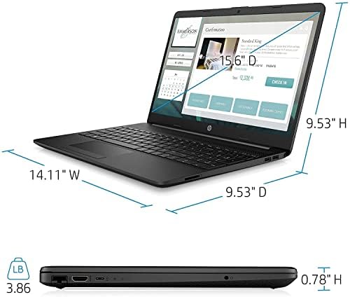 HP Најновиот 15 Лаптоп, 15.6 FHD, Интел Celeron N4020, 8GB DDR4 RAM МЕМОРИЈА, 256GB SSD, Bluetooth, Веб Камера, WiFi, Црна, Windows