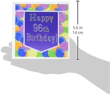 Балони со виолетова банер среќен 96 -ти роденден - честитка, 6 x 6 инчи, сингл