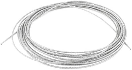 X-Gree 3mm DIA челик чиста PVC обложена флексибилен кабел за јаже од 15 метри (кабел de кабел де аламбре Флексибилен Revestido de PVC Transparente