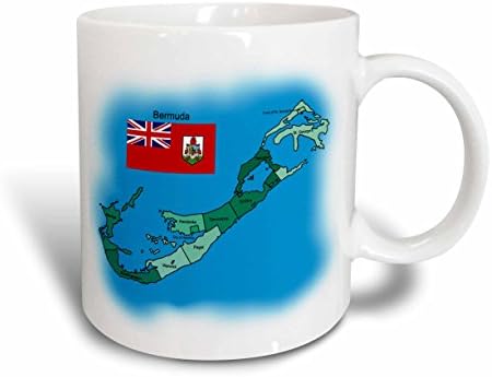 3drose знаме и мапа на британската територија во странство на островот Бермуда и сите ... - чаши