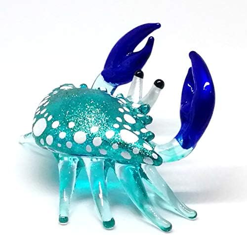 Зоокрафт разнесена стакло сина рак фигура рачно изработена минијатурна украс за орнамент Аквариум морска колекција