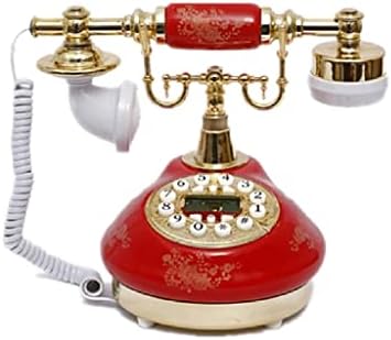 Lhllhl антички телефонски фиксни фиксни старомодни телефони со копче, LCD дисплеј класичен керамички ретро телефон