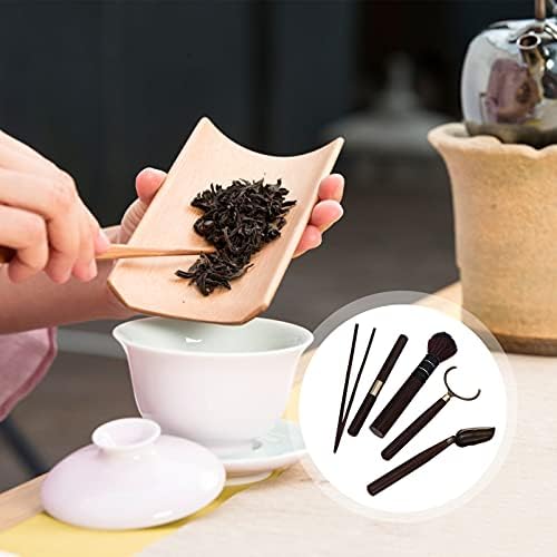 Прибор за церемонија на чај од хемотон 5 парчиња Поставете кинески чај прибор постави алатки за церемонија на чај