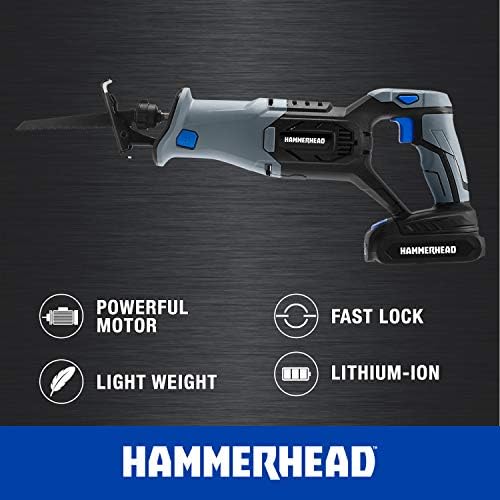 Hammerhead 20V безжичен комбо комплет: Вежба, реципроцитет пила, кружна пила и LED светло со две батерии од 1.5AH и полнач - HCC2040