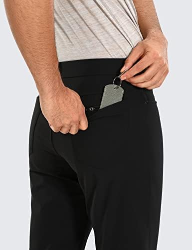 Панталони за голф за машка јога за јога - 33 /35 ' Тенок фит работни панталони се протегаат водоотпорни панталони со дебели 5 џебни