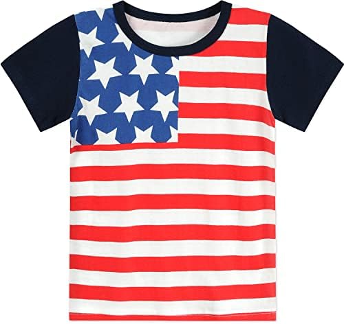 4-ти јули маица дете Девојче Девојче четврто starвезда Американско знаме САД Патриотски спомен ден кошула за деца независност