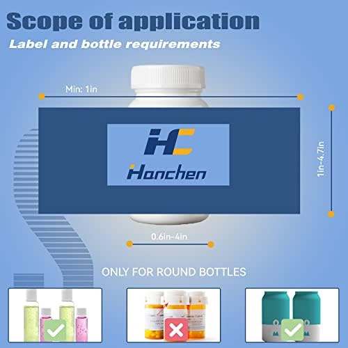 Манџа за етикетирање на шишиња со шишиња Ханхен со рачка за притискање, прилагодлива машина за етикети за шишиња за етикети за