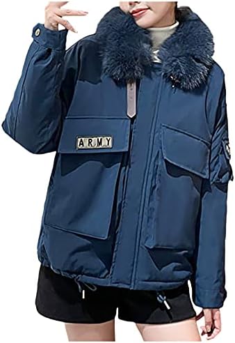 Зипфронт екипаж-врат-јакна јакна за пуфи за жени мека цврста боја на обична јакна од паф