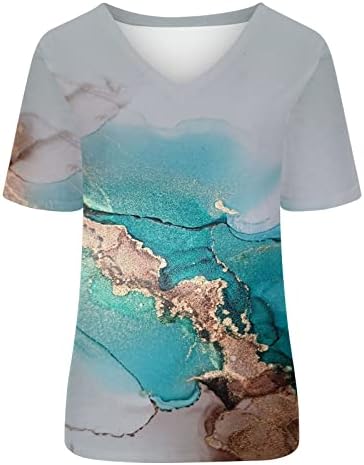 Туника кошули за жени, дами лето 2023 маици со кратки ракави маици екипаж на вратот Основни туники