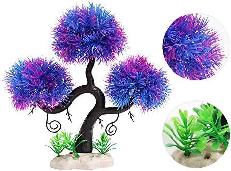 Vtapliea риба резервоар аквариум украси вештачки пластични растенија бонсаи дрво со мали комплет за украси за аквариум