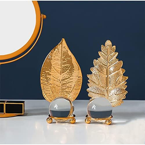 Чиста кристална топка со злато-штанд украси-занаетчиски метални скулптури Ironелезна уметност ， домашна канцеларија за дневна соба за дневна