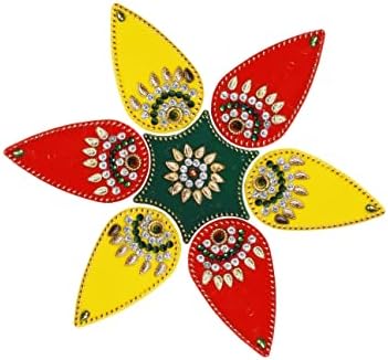 Артисенија Рачно изработена повеќебојна акрилик Дивали Ранголи, подови украси, декорација на табели за декорирање на камења, традиционални