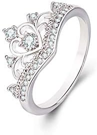 2023 Нови микро-украсени прстени циркон две-во-едно дами со две парчиња круни прстени кристални прстени