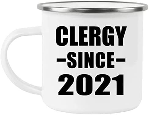 DesignSify Clring од 2021 година, 12oz камп за кампување од не'рѓосувачки челик емајл чај чај со рачка, подароци за роденденски