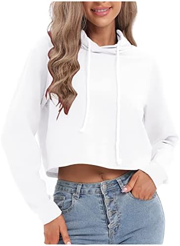 Тинејџерска девојка манжетна со долги ракави палто култури облеки од џемпер со џемпер на вратот спандекс со качулка обичен