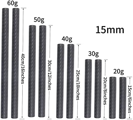 Фокусфото 15мм шипки за јаглеродни влакна од 30 см/12 -инчен должина за систем за поддршка на шипка од 15 мм DSLR