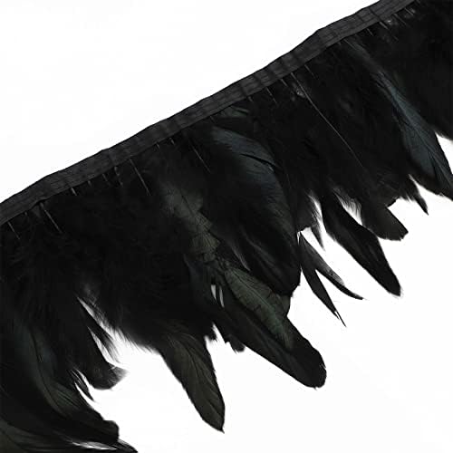 Хаимај 4,5 јарди црн петел пердуви раб исечоци за шиење пердуви трим лента за занаетчиска облека додатоци Латинска венчаница за домашни