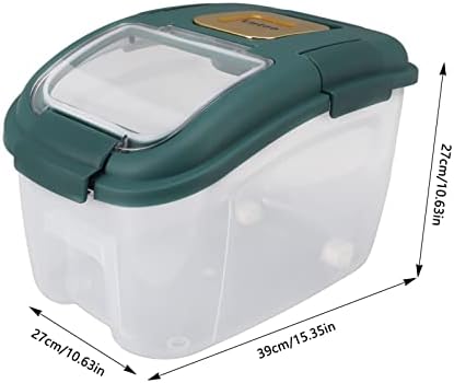 Кутија за складирање на ориз Tnfeeon со чиста покривка сува храна диспензерот за инсекти доказ за херметичко складирање голем капацитет совршен