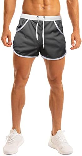 Тежо -билдинг на машка машка машка вежбање Брзи суви теретани шорцеви Атлетски спортови 3 инчи Обични кратки панталони