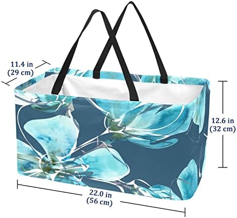 Кошница за еднократно шопинг големо сино дрво остава преносни преклопни пикник намирници кеси за перење алишта за торба за торба за купување