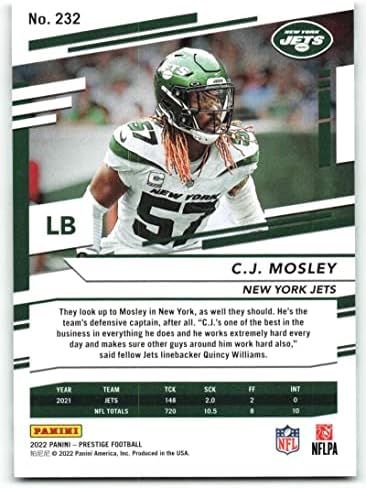 2022 Panini Prestige 232 C.J. Mosley New York Jets NFL Football Trading Card