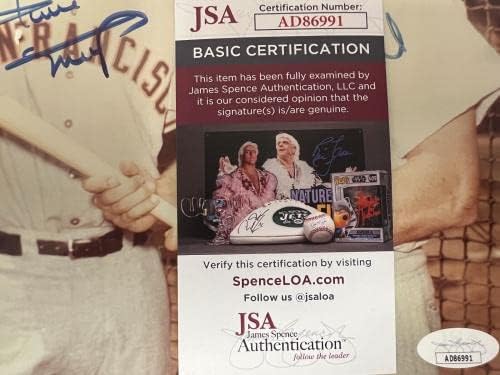 Стен Музиал и Вили Мејс потпишаа автограмирана 8x10 Бејзбол фотографија JSA COA - Автограмирани фотографии од MLB