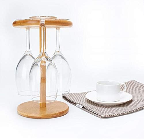 Стилска едноставност, вселенска бамбус чашалки за сушење, отстранлив стаклен стаклен приказ на стакло за вина за 3 чаши за
