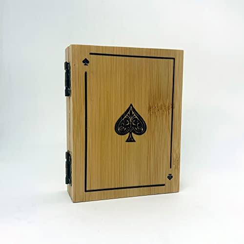 Кутија За Складирање Картички Од бамбус, дрвена кутија за карти за играње со магнетски Капак