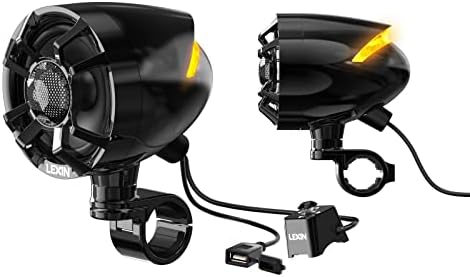 LXIN LX-S35 Мотоцикл Bluetooth Звучници Водоотпорен, 3.5 Целосен Опсег Мотоцикл Аудио Системи Со Засилувач, 200 Вати, LED Светла, Одлично За