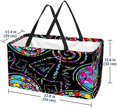 JDEZ за шопинг корпа Doodle текстура за еднократна употреба на намирници за перење на намирници, преносни пикник за пикник торбички