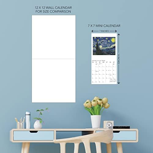 Графика 2024 Ван Гог Мини Ѕид Календар | 7 х 7 | Дебела Хартија | Почетна &засилувач; Организатор На Канцеларија | Голема Месечна Мрежа |