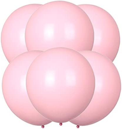 6 Парчиња Големи Пастелни Балони 36 инчен Џиновски Латекс Џамбо Балони Тркалезни Макарон Розови Балони За Роденден Свадба Бебе Туш Партија