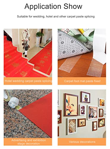10GTEK двострана лента тешка, 2inx66ft, висока адхезија, лесна за лупење, ги одржува килимите на тепих, уметност и занает, постер,