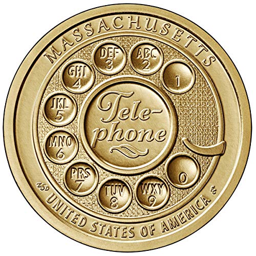 2020 П, Д Американски Иновации Масачусетс-Пронајдок На Телефонот 1 1 Монета-П И Д 2 Монета Сет Долар Американската Нане Нециркулирани