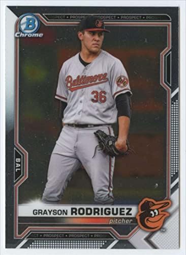 2021 Bowman Chrome Draft BDC-136 Grayson Rodriguez RC Rackie Baltimore Orioles MLB Baseball Trading Card