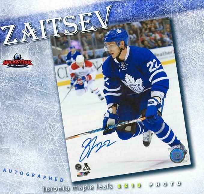 Nikita Zaitsev Autograpted Toronto Maple Leafs 8 x 10 Photo - 70111 - Автограмирани фотографии од NHL