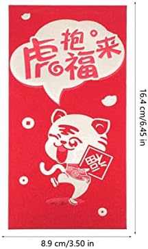 Бестојард Свадбени Пликови 6 парчиња 2022 Нова Година Црвен Пакет Зодијачна Година Торба За Пари Кинески Новогодишен Подарок Црвен Плик