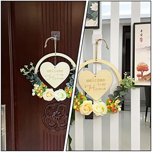 Денот На Благодарноста Дрвена Врата: Врата Знак Домаќинство Венец Вљубените Свадба Трем Трем Лак Одбор Вештачки Ден Сезонски Плакети